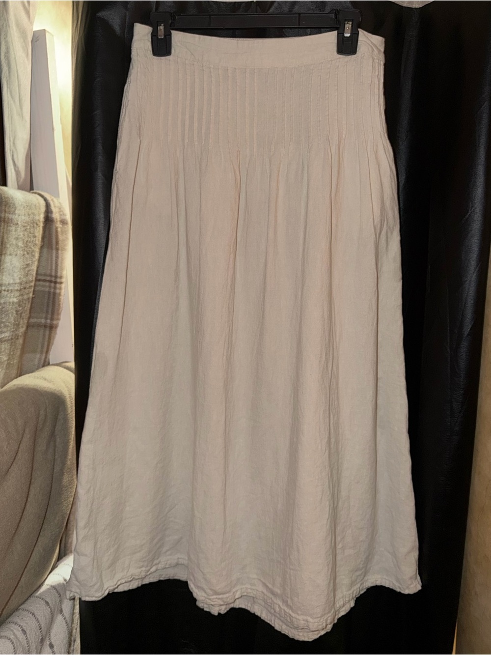 Laura Ashley Cream Midi Skirt with Smocked Waist